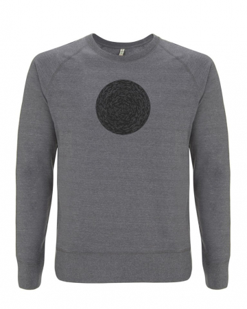 disk sweater grey black front